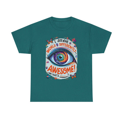 Autistic Mind Unisex Tee, Neurodiversity Shirt, Eye Galaxy T-Shirt, Puzzle Pieces, Unique Perspectives Tee, Autism Awareness