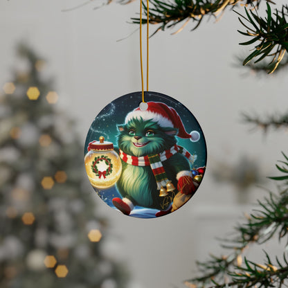 Ceramic Ornaments, Festive Wizzle Claus Holiday Decoration, Christmas Ornaments, Xmas Tree Decor, Winter Gift, Santa Claus,