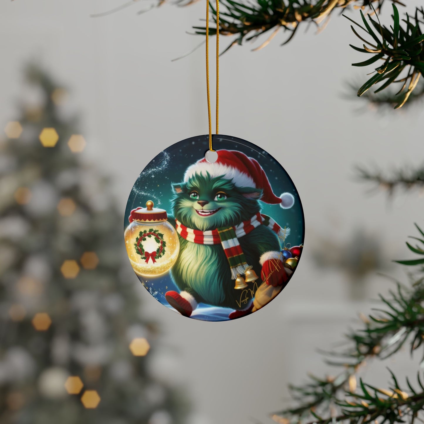 Ceramic Ornaments, Festive Wizzle Claus Holiday Decoration, Christmas Ornaments, Xmas Tree Decor, Winter Gift, Santa Claus,
