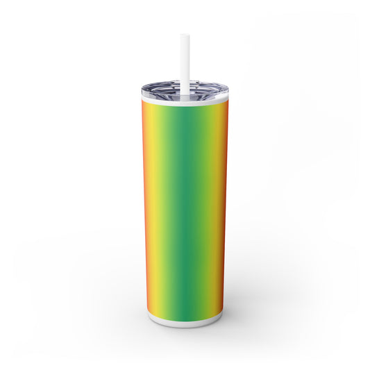 Rainbow Love #2 Skinny Tumbler with Straw, 20oz