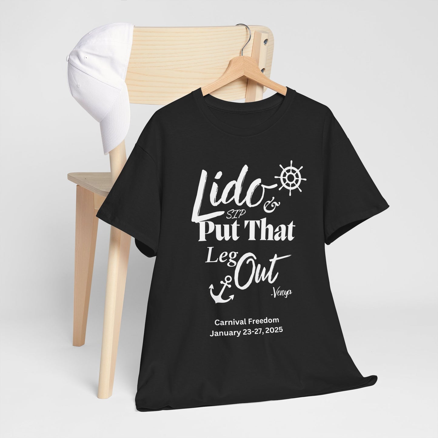 Lido Deck Unisex Tee - Cruise Ship Beach Poolside Vacation Shirt - Put That Leg Out