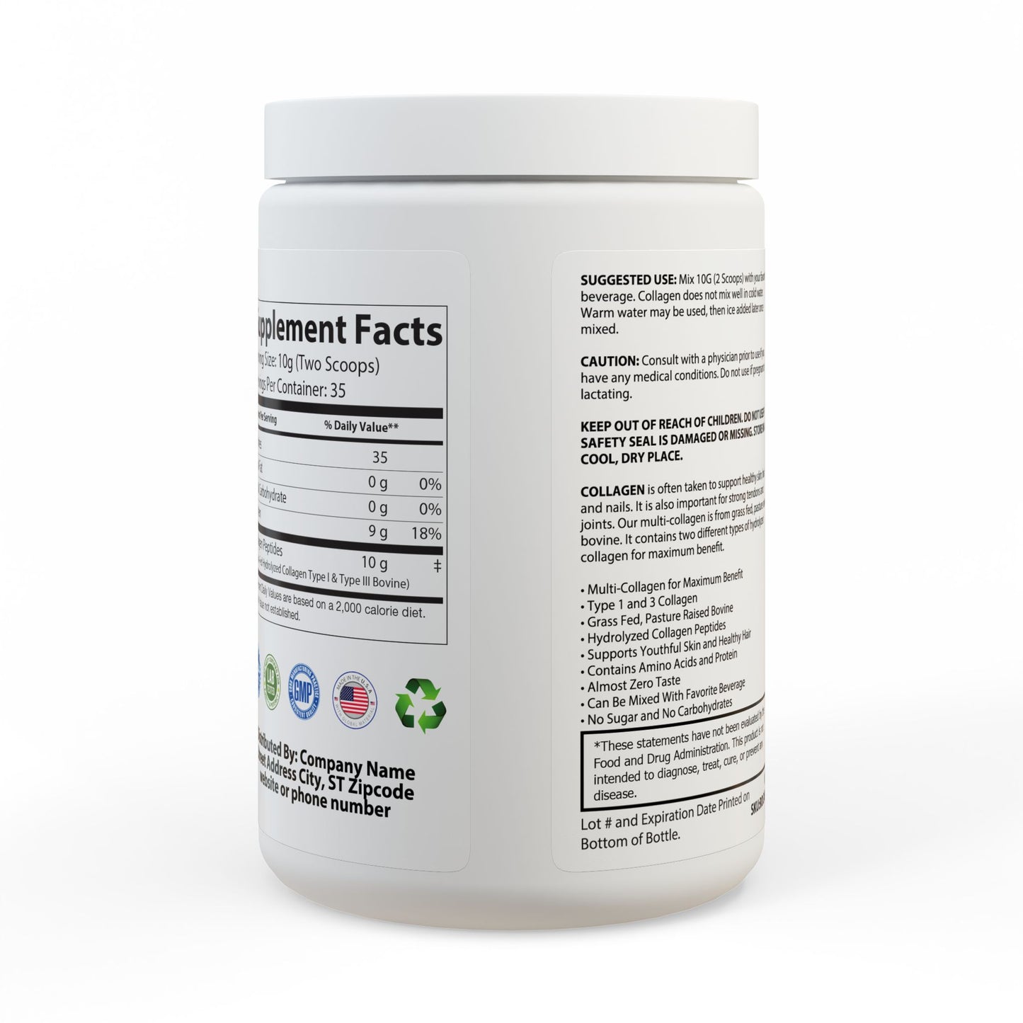 Team Dental Floss Collagen Peptides Type I & III Supplement (350g, 12.3oz)
