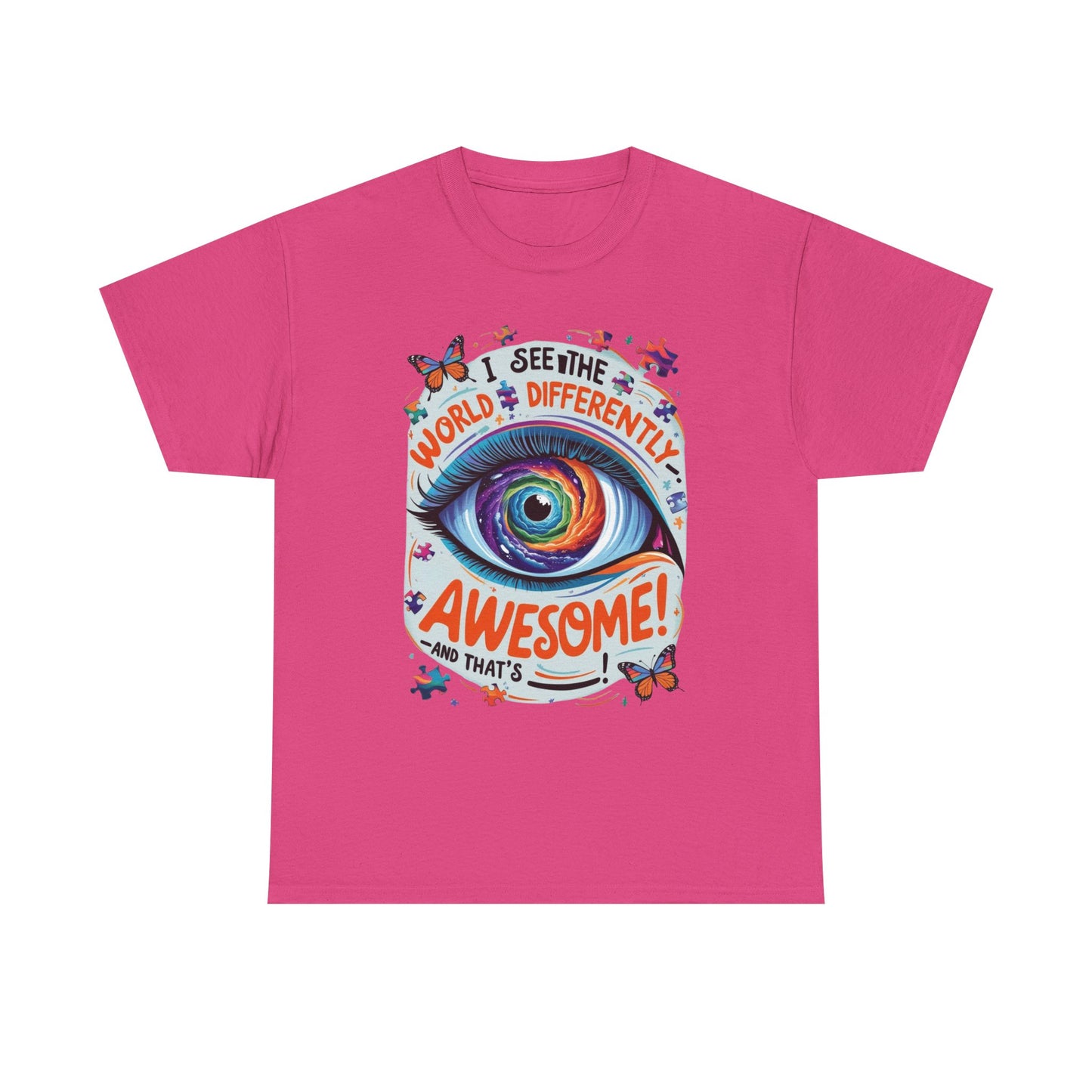 Autistic Mind Unisex Tee, Neurodiversity Shirt, Eye Galaxy T-Shirt, Puzzle Pieces, Unique Perspectives Tee, Autism Awareness