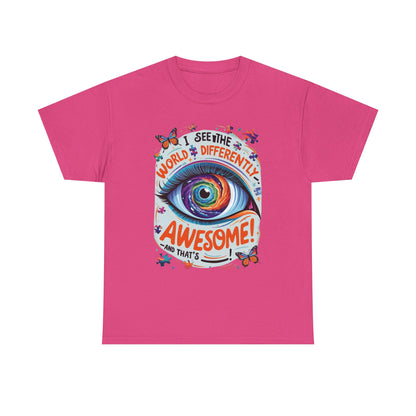 Autistic Mind Unisex Tee, Neurodiversity Shirt, Eye Galaxy T-Shirt, Puzzle Pieces, Unique Perspectives Tee, Autism Awareness