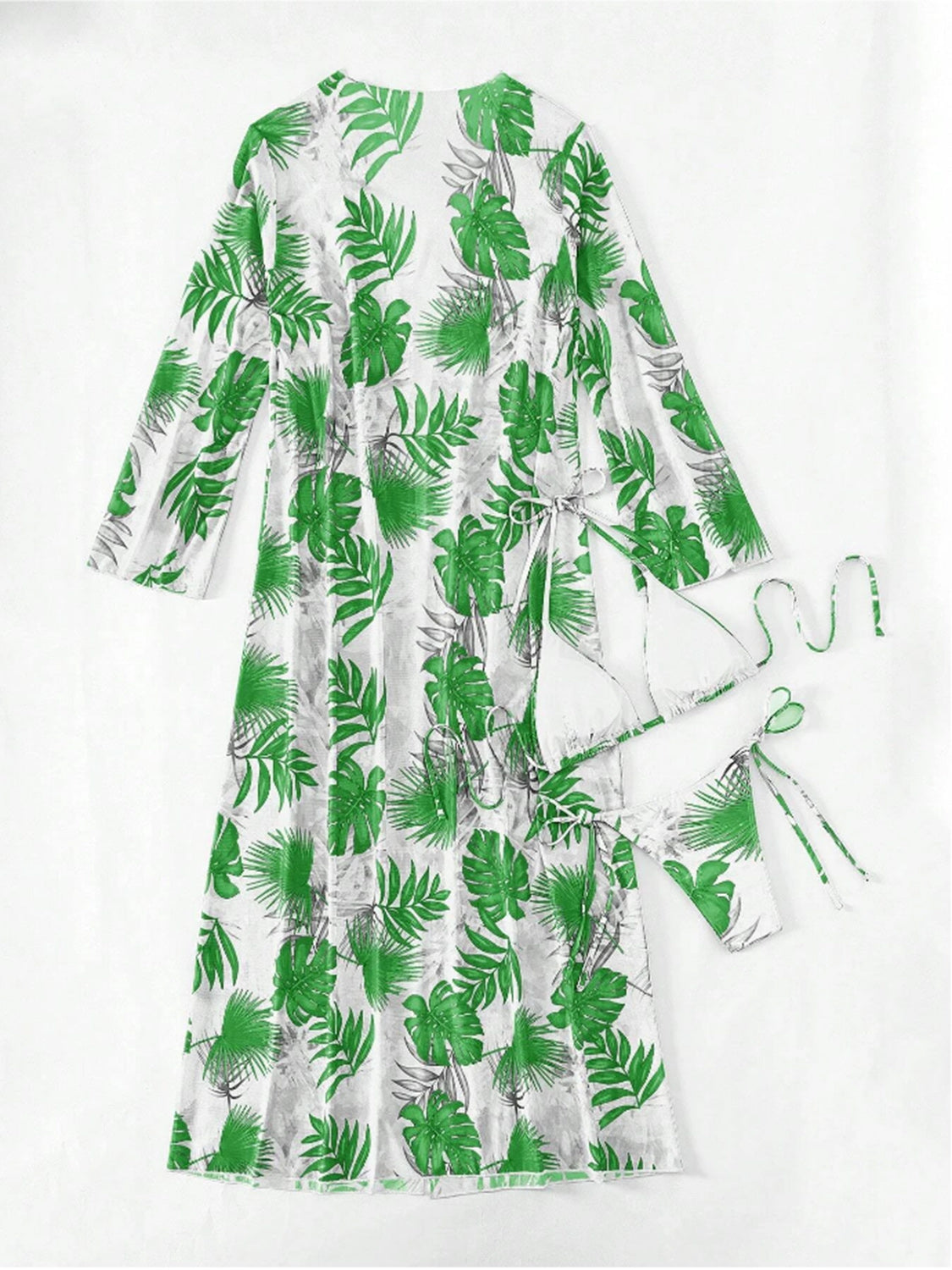 Printed Halter Neck Three-Piece Swim Set-VMA Specialties Boutique