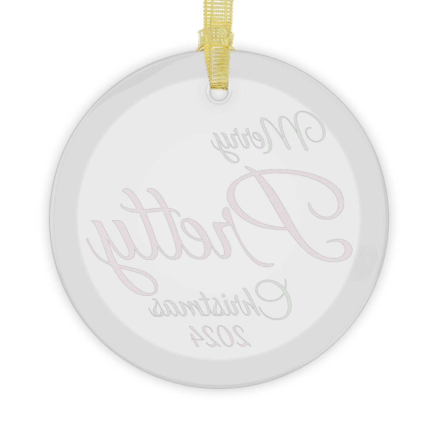 Glass Ornaments Merry Pretty Christmas 2024 Pink and Green Sorority Inspired Ornament