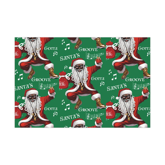 Santa Gotta Groove, African American Santa Christmas Holiday Wrap