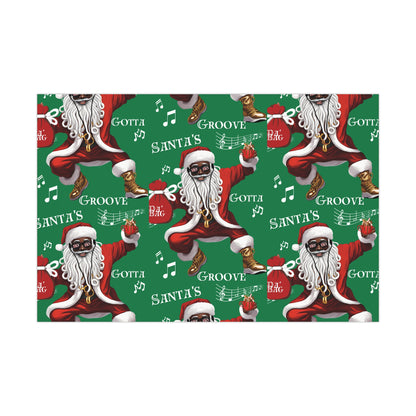 Santa Gotta Groove, African American Santa Christmas Holiday Wrap