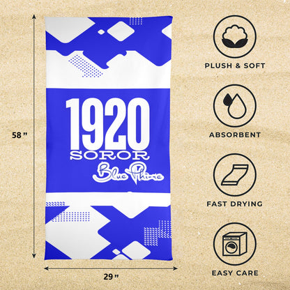 Tre Phire 1920 Soror Blue Phi Beach Towel