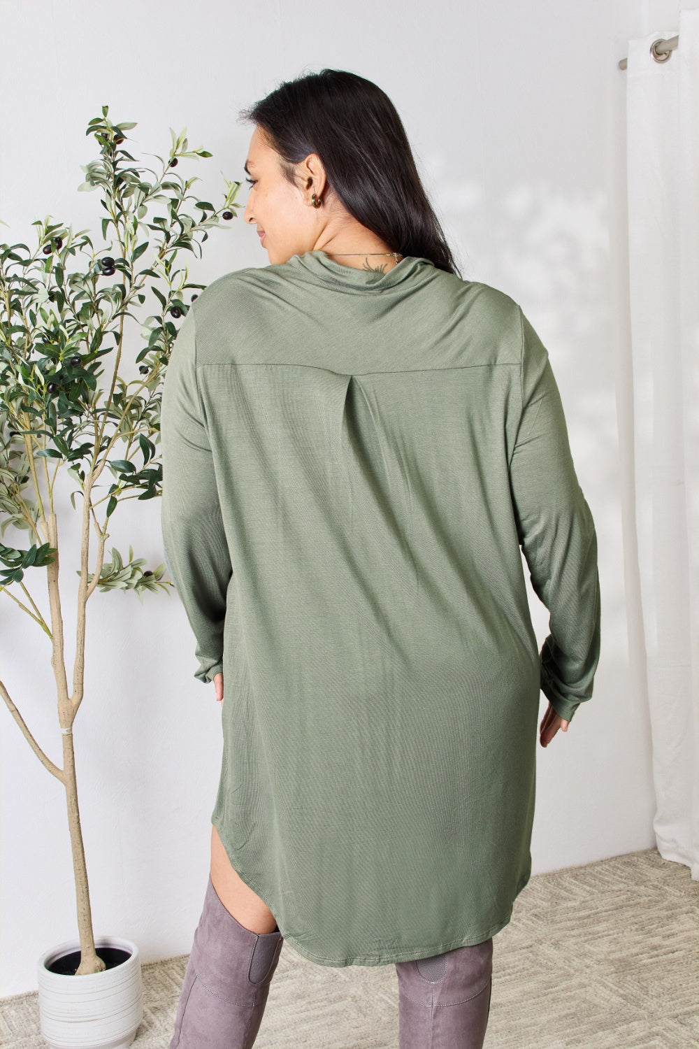 Celeste Full Size Button Down Shirt Dress-VM