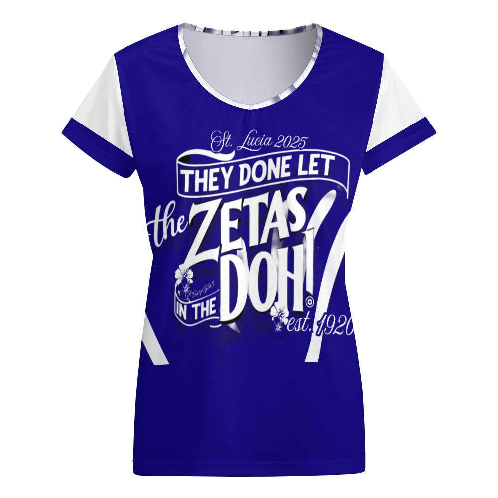 V-neck short sleeve T-shirt