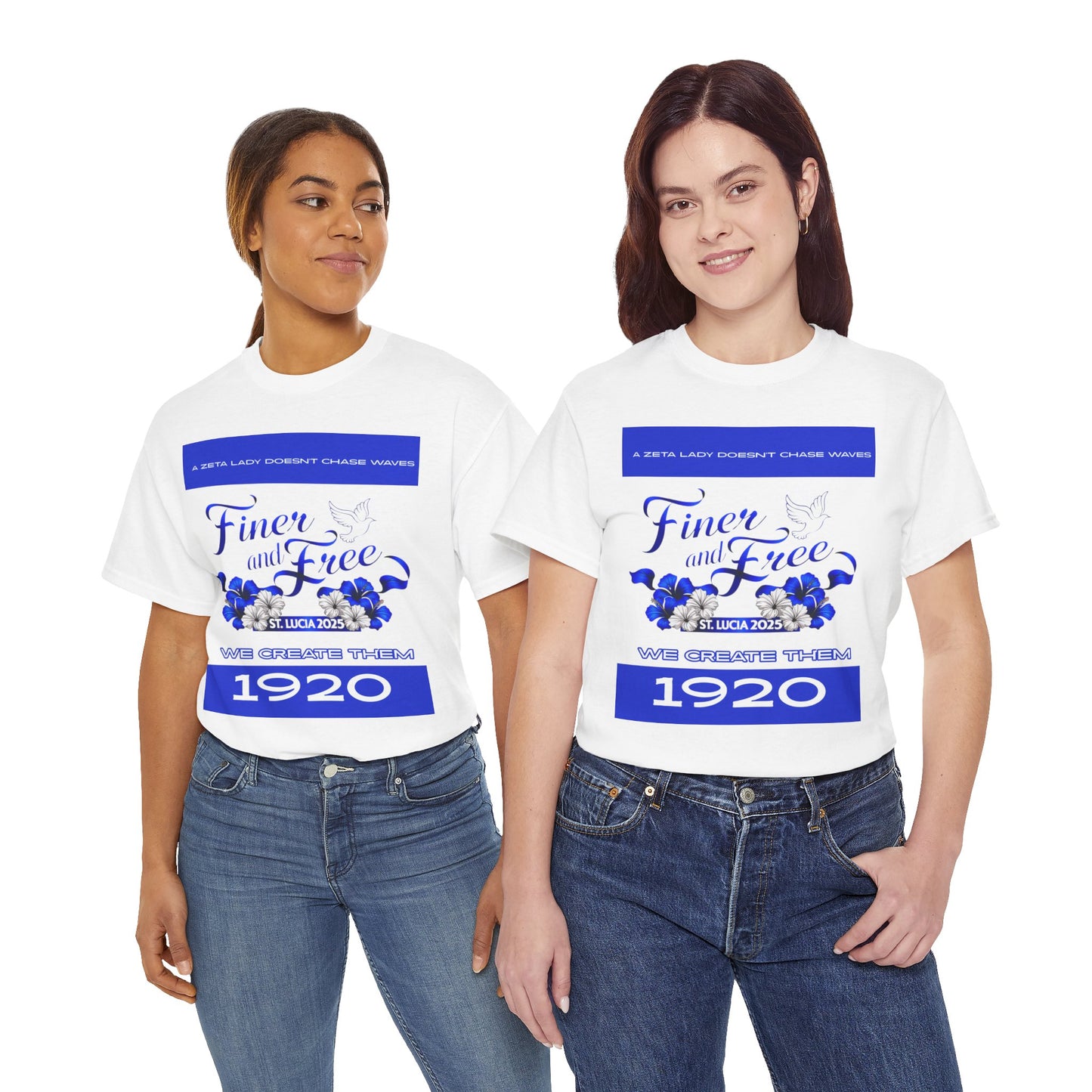 Finer and Free Zeta Lady Unisex Heavy Cotton Tee - 1920 Commemorative T-Shirt