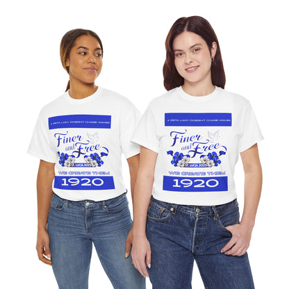 Finer and Free Zeta Lady Unisex Heavy Cotton Tee - 1920 Commemorative T-Shirt