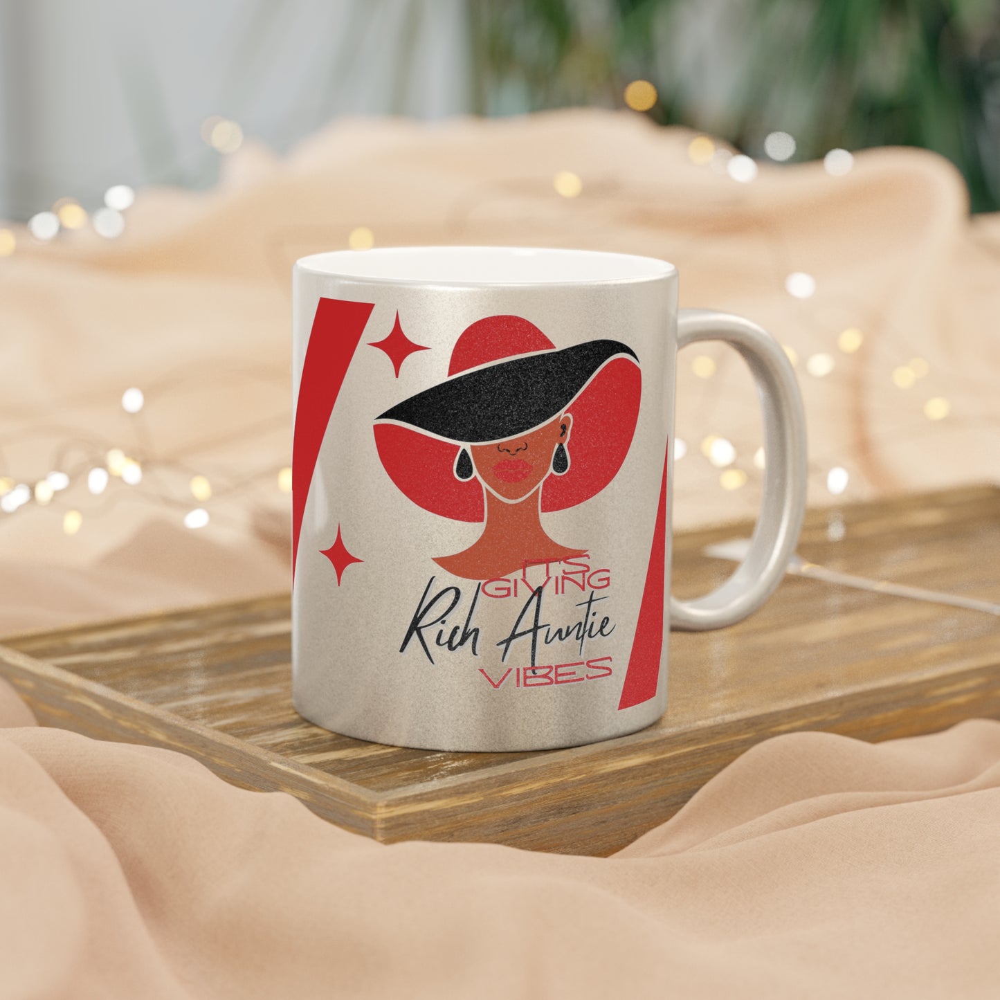 Its Giving Rich Auntie Vibes Metallic Mug (Silver\Gold)