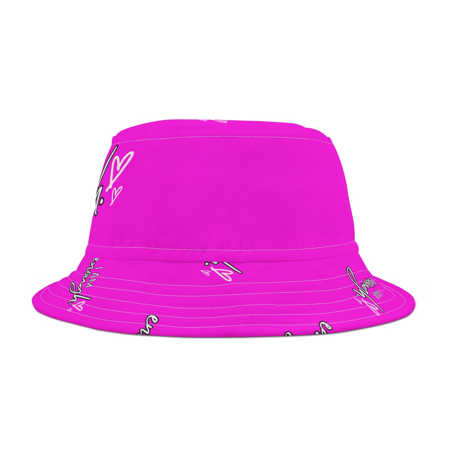 Bucket Hat - I Am Enough Hot Pink Design