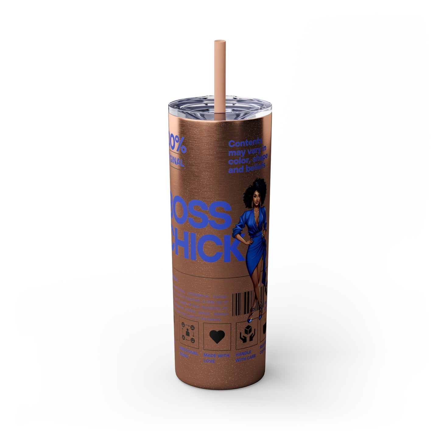 Boss Chick Skinny Tumbler with Straw, 20oz