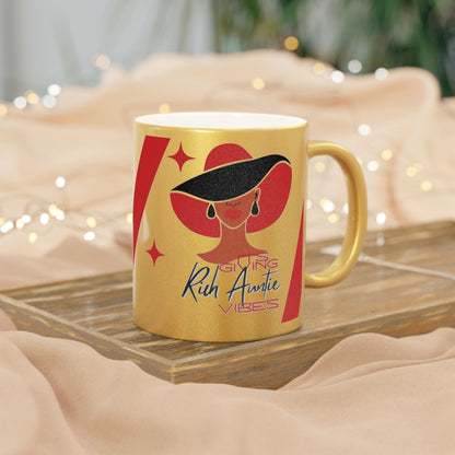 Its Giving Rich Auntie Vibes Metallic Mug (Silver\Gold)