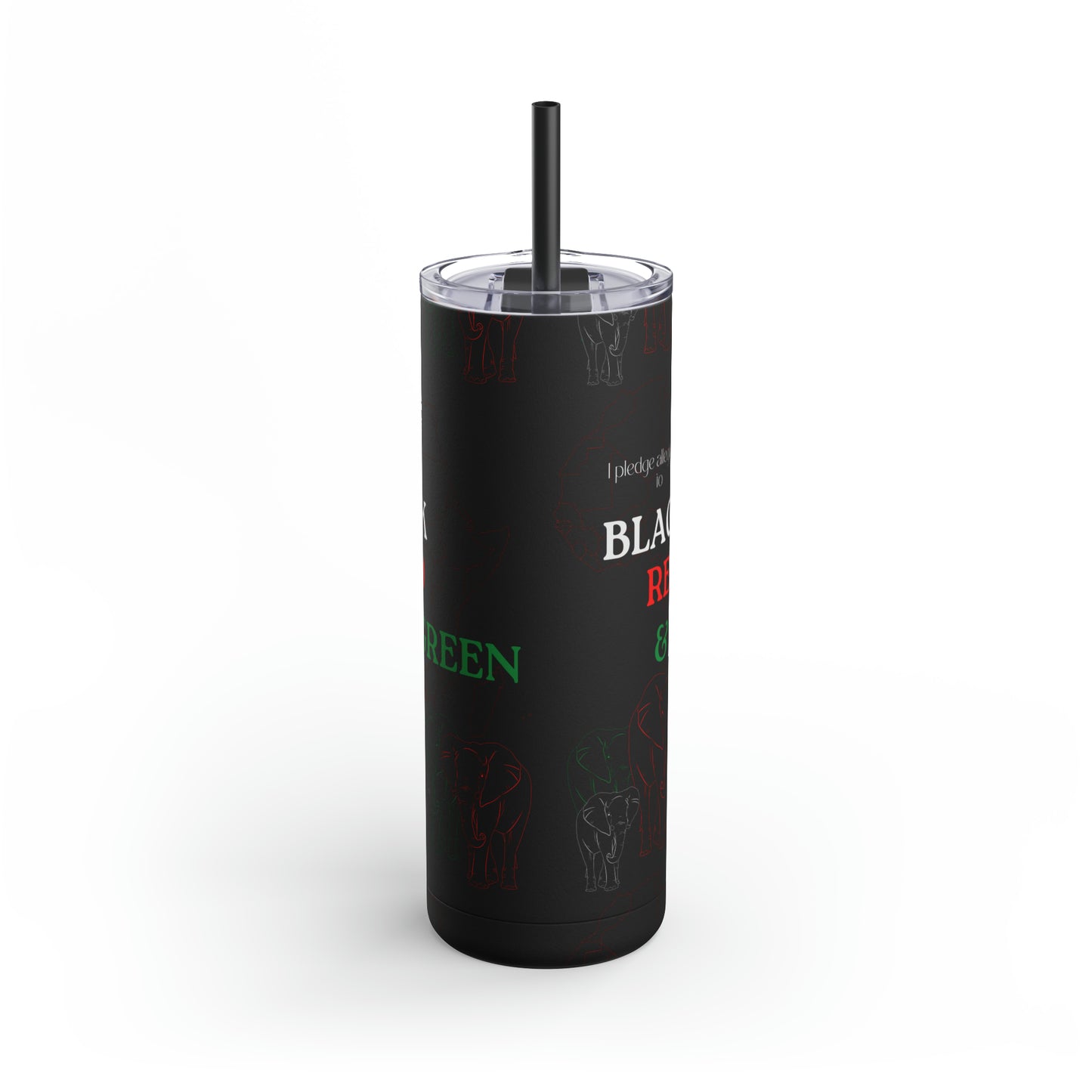 Black, Red Green Maars Maker Skinny Matte Tumbler, 20oz-VMA Specialties Boutique