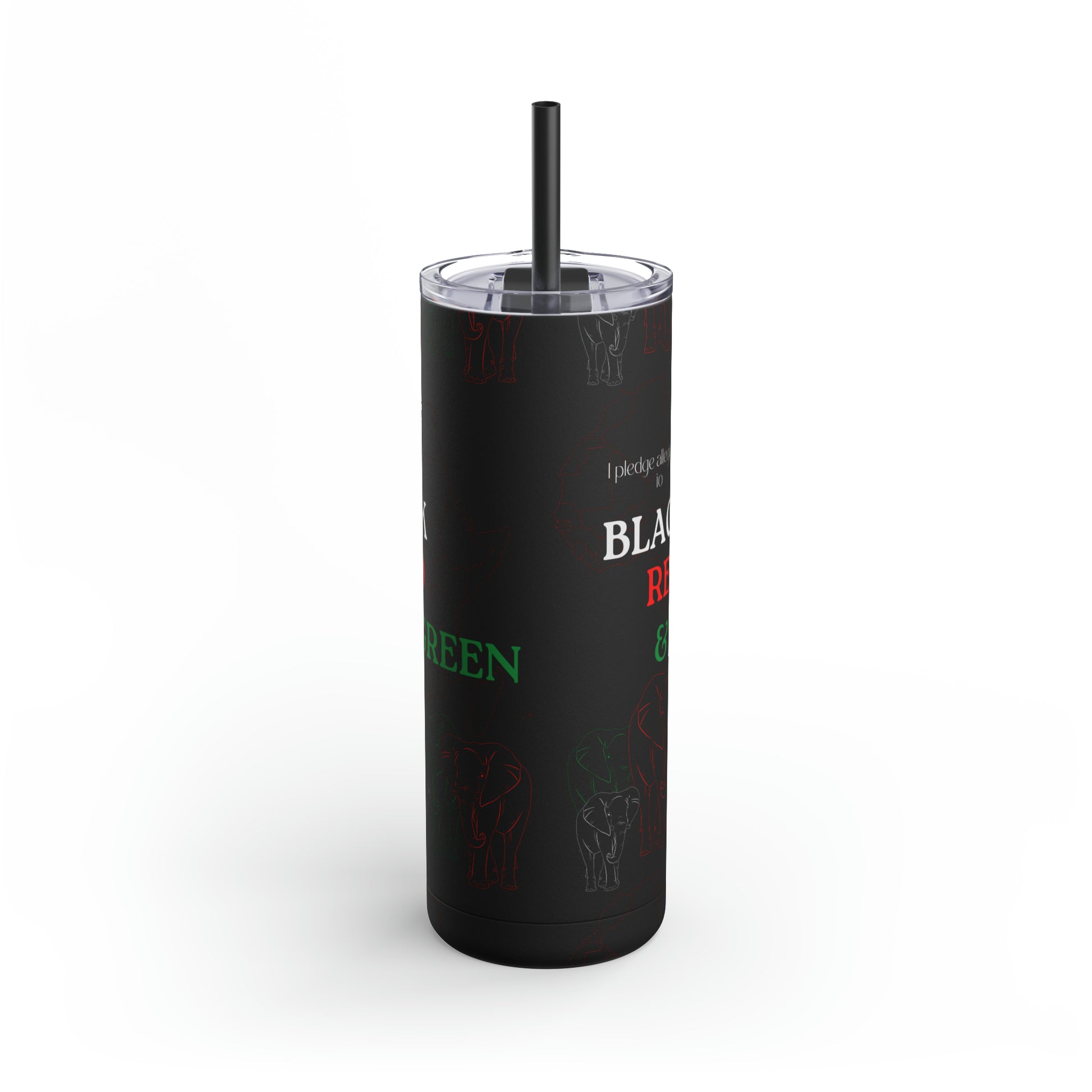 Black, Red Green Maars Maker Skinny Matte Tumbler, 20oz-VMA Specialties Boutique