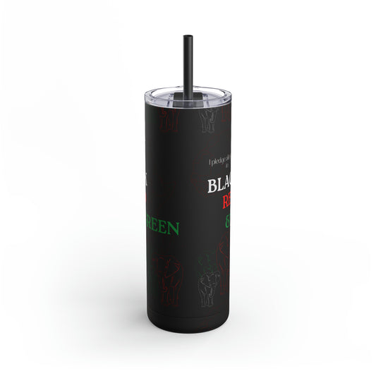 Black, Red Green Maars Maker Skinny Matte Tumbler, 20oz-VMA Specialties Boutique