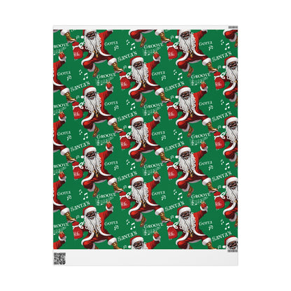 Santa Gotta Groove, African American Santa Christmas Holiday Wrap
