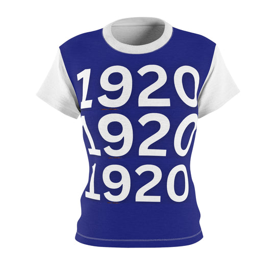1920 Women's Tee - Royal Blue & White Cut & Sew T-Shirt for Commemorative Groups or Organizations