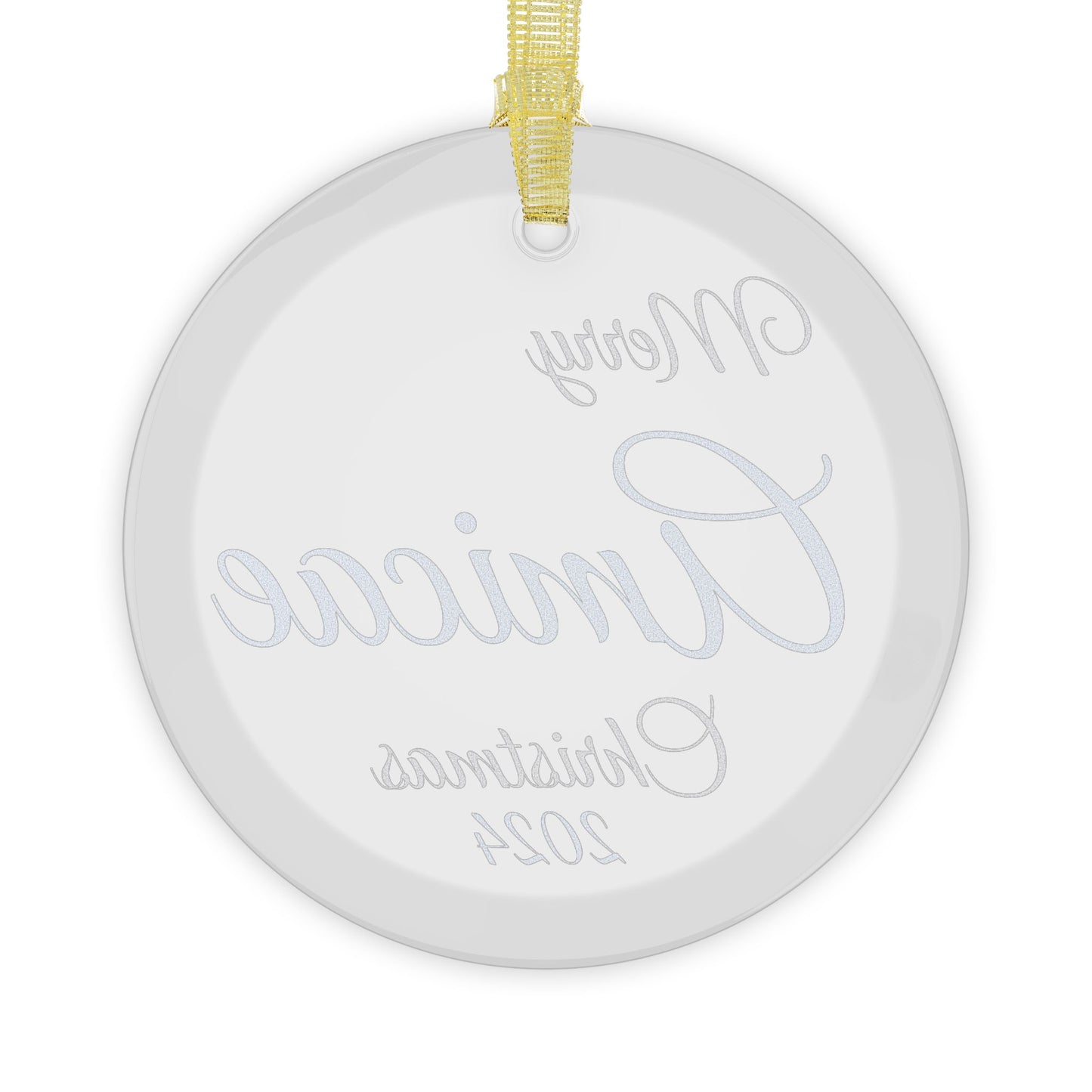 Glass Ornaments Merry Amicae Christmas 2024 Royal Blue and Light Blue Sorority Friend Inspired Ornament