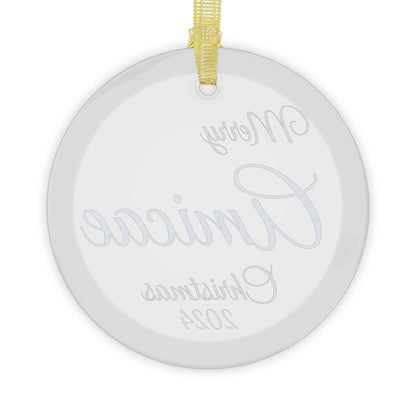 Glass Ornaments Merry Amicae Christmas 2024 Royal Blue and Light Blue Sorority Friend Inspired Ornament
