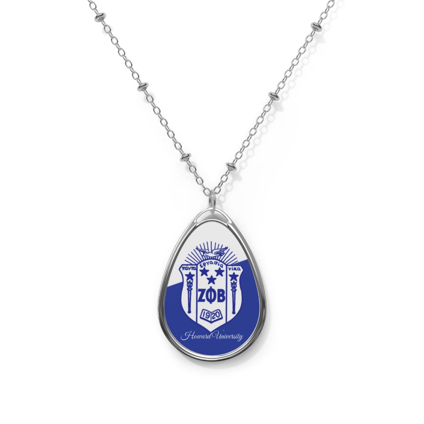 Zeta Shield Necklace Oval Necklace