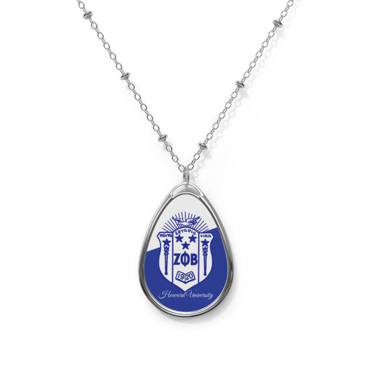 Zeta Shield Necklace Oval Necklace