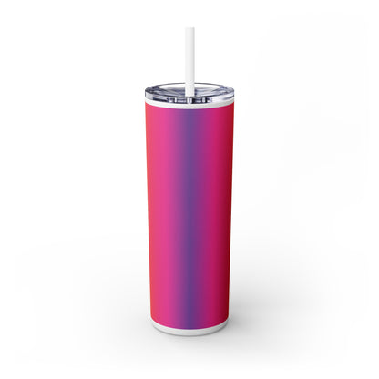 Rainbow Love #2 Skinny Tumbler with Straw, 20oz