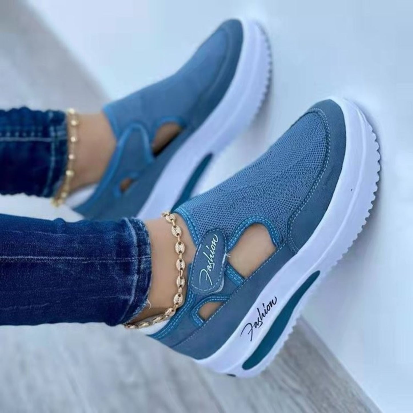 Round Toe Platform Sneakers-VMA Specialties Boutique