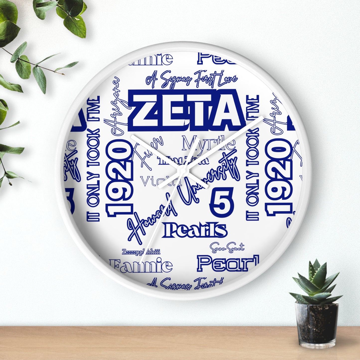Wall Clock - Zeta Inspired Greek Sorority Design
