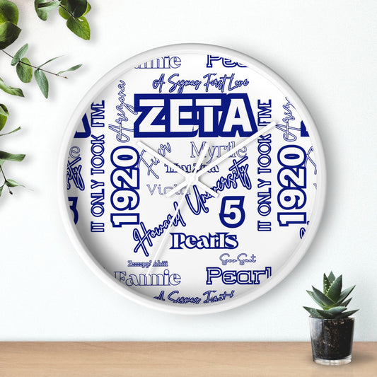 Wall Clock - Zeta Inspired Greek Sorority Design