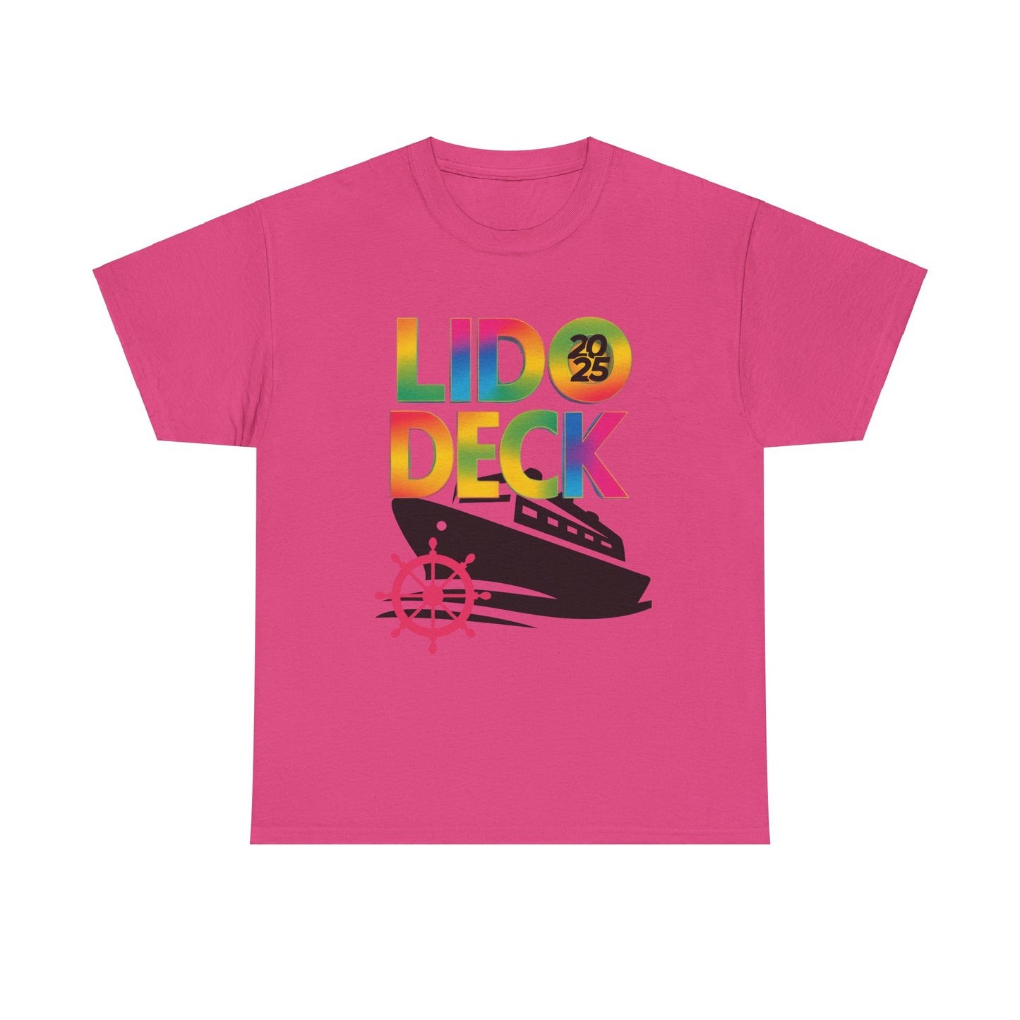 LIDO DECK Unisex Tee - Tropical Rainbow Cruise Theme 2025