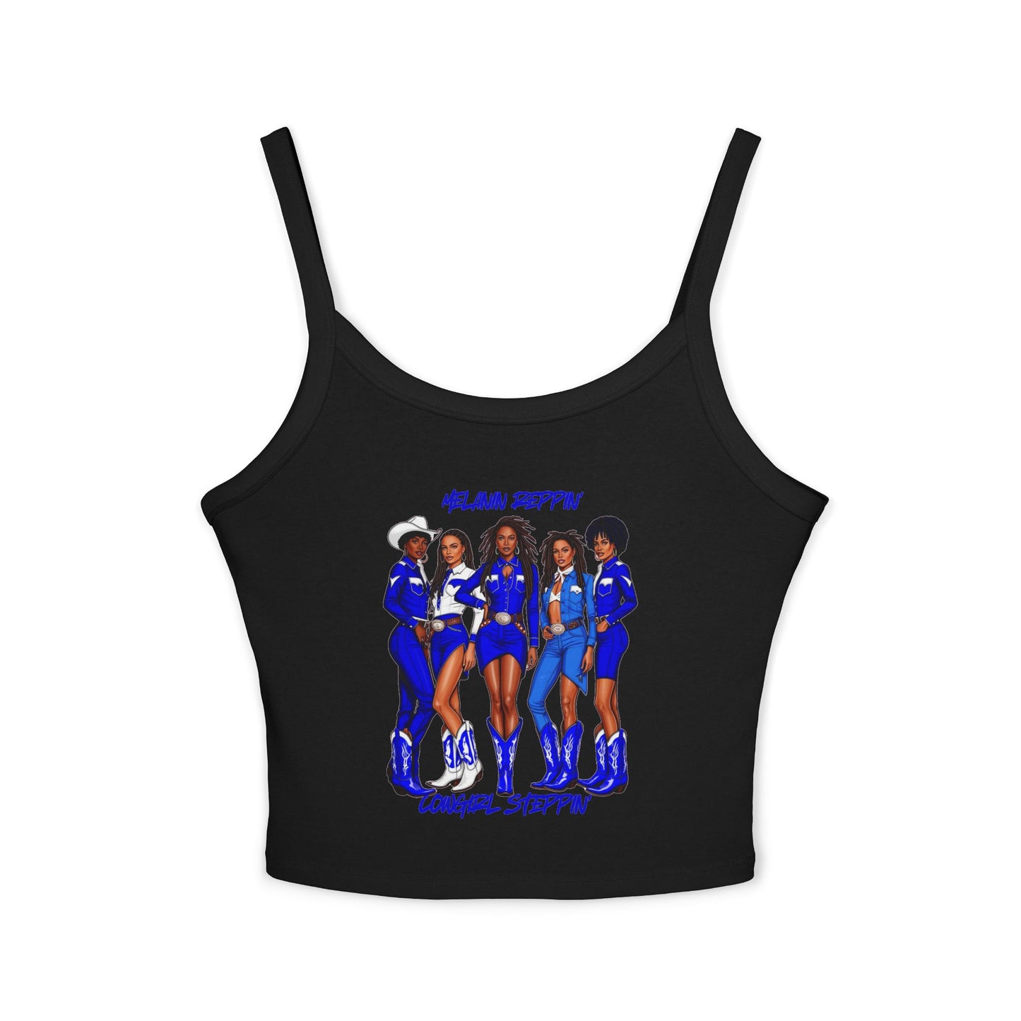Melanin Steppin' Women's Spaghetti Strap Tank Top - Bold & Stylish Summer Fashion