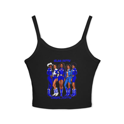 Melanin Steppin' Women's Spaghetti Strap Tank Top - Bold & Stylish Summer Fashion