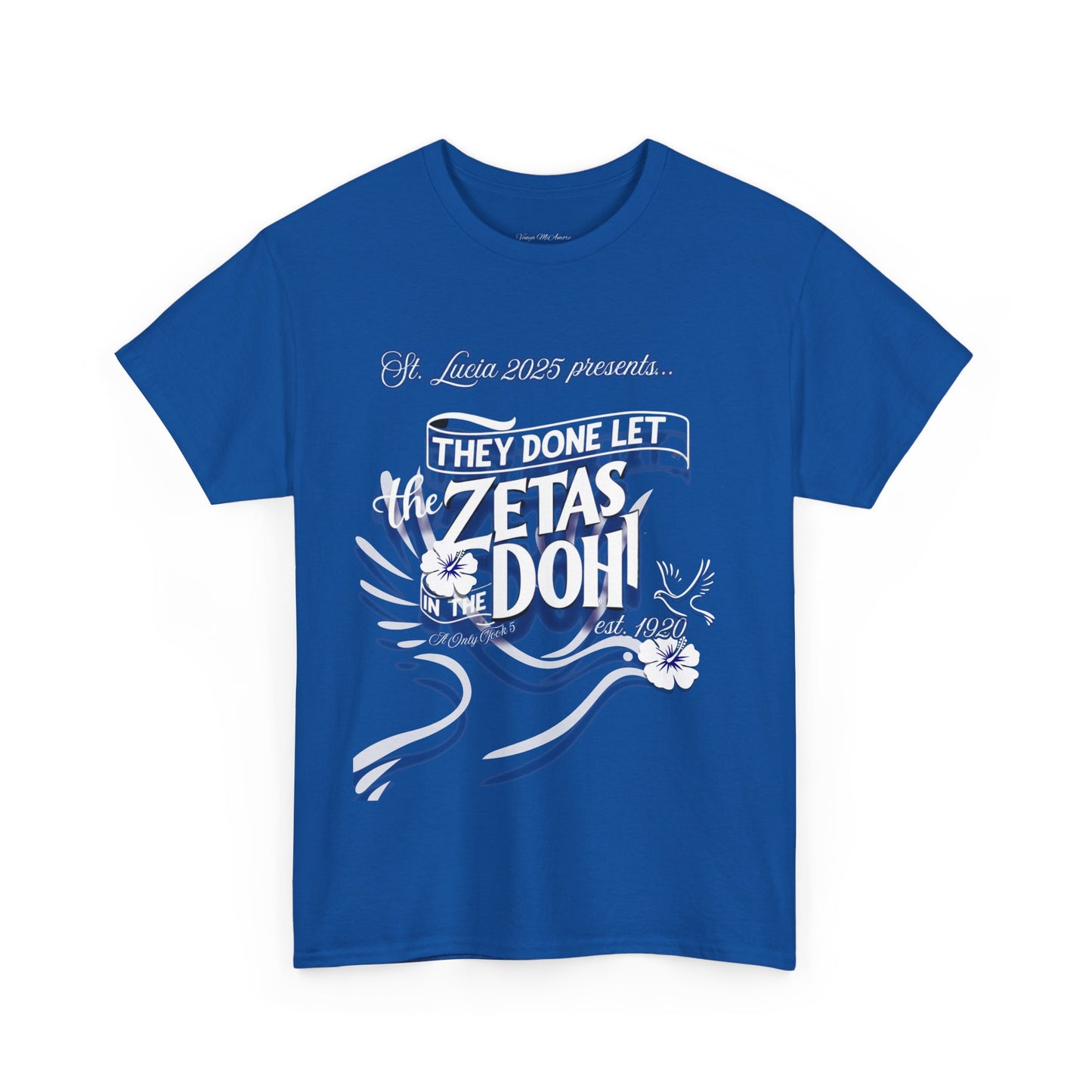 Zeta Inspired Unisex Tee - Royal Blue and White Sorority Statement Shirt