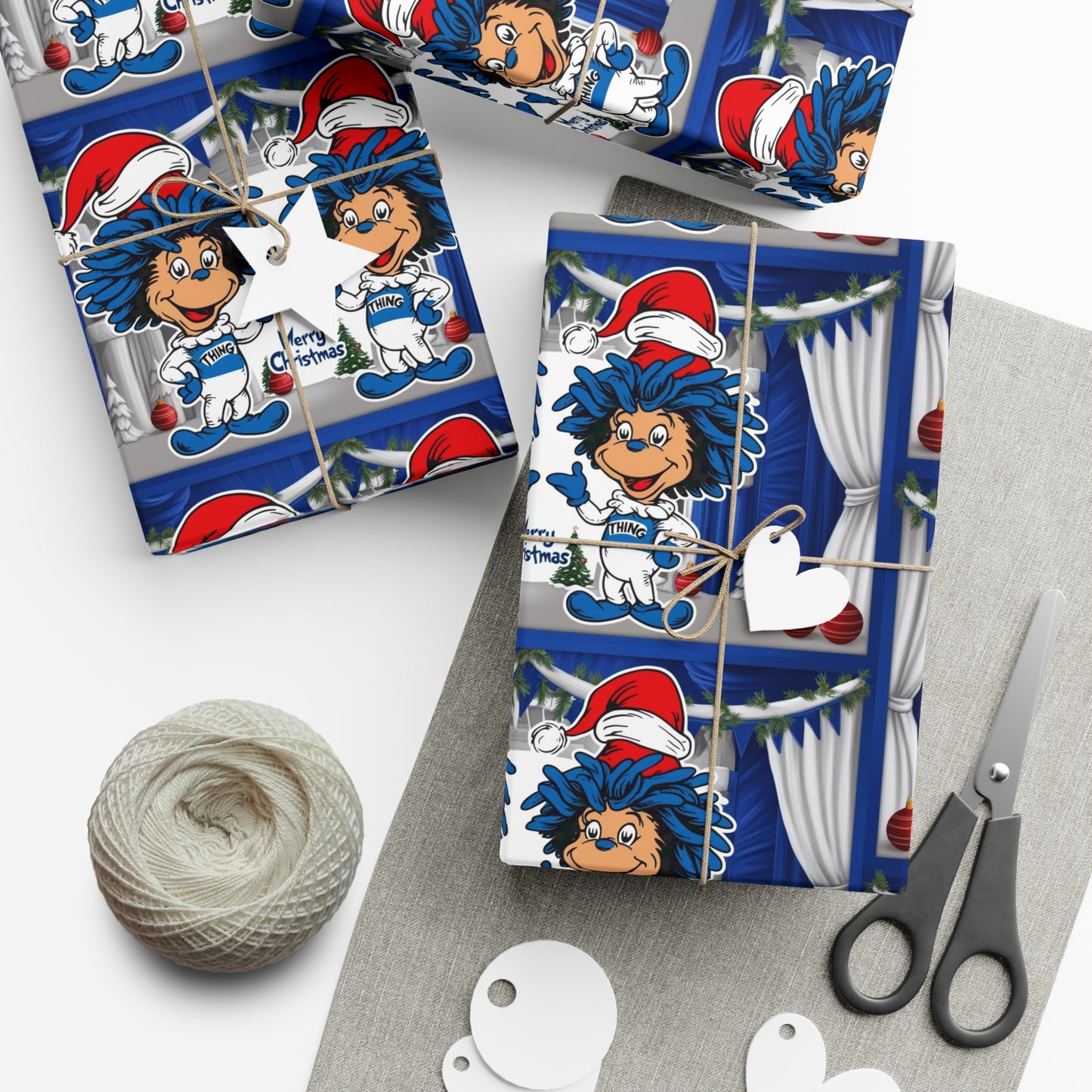 Wrapping Paper, Christmas Gift Wrap Papers with Sailor Santa Design, Nautical Holiday Decor, Festive Table Setting, DIY Gift