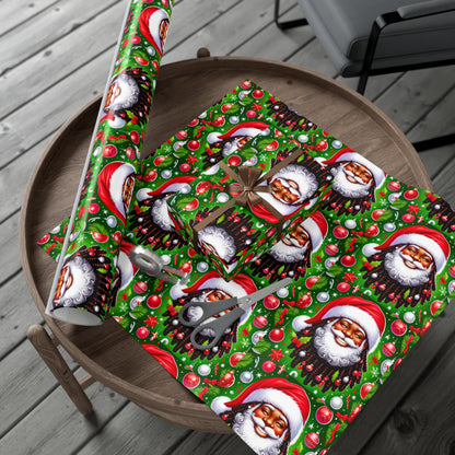 Christmas Cheer African American Wrapping Papers, Holiday Ornaments, Rosy Cheeks, Nose, Xmas Spirit Decor, Party