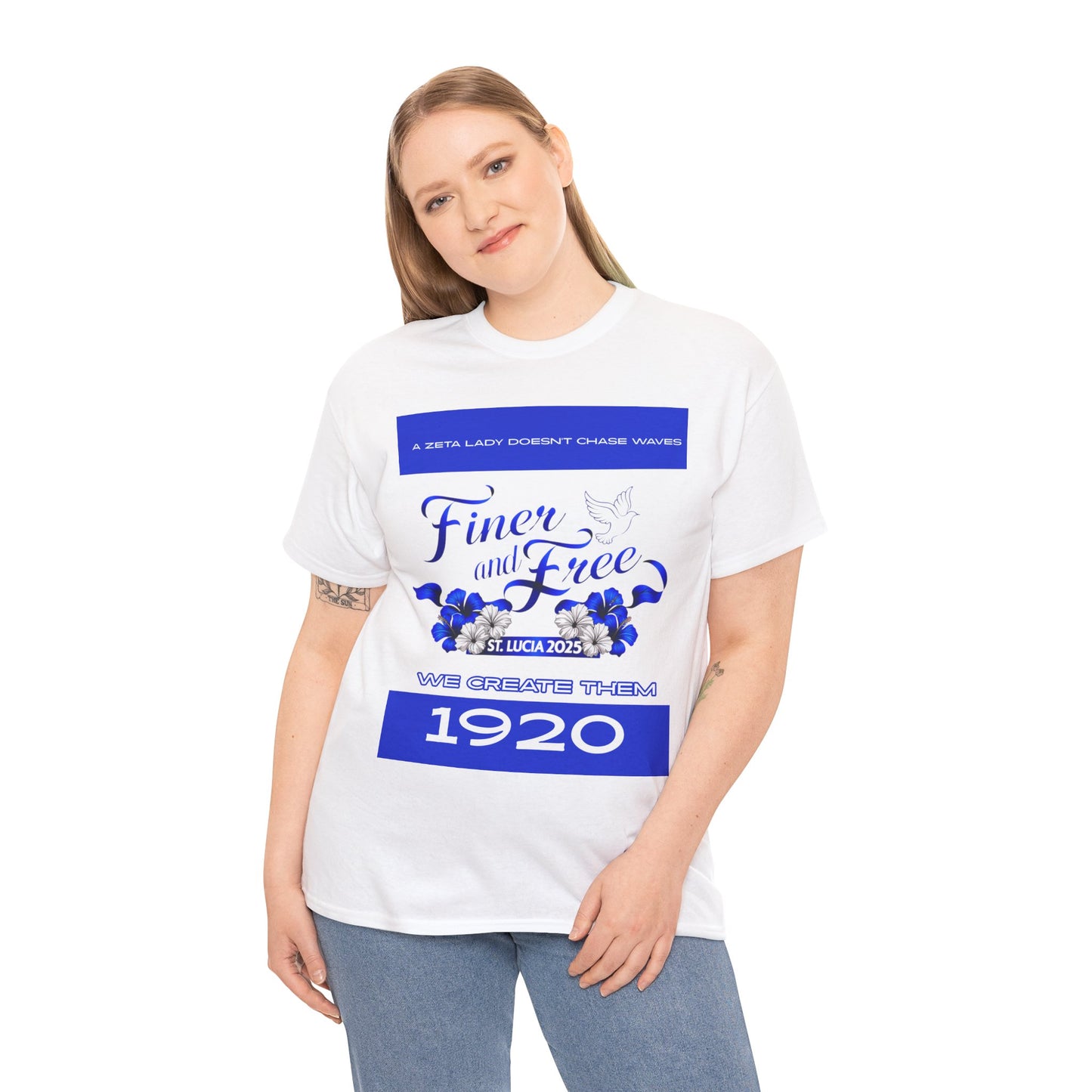 Finer and Free Zeta Lady Unisex Heavy Cotton Tee - 1920 Commemorative T-Shirt