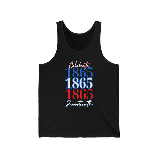 Red, White Blue  1865 Juneteenth Unisex Jersey Tank