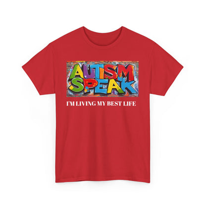 Graffiti Style Tee Shirt with 'AUTISM SPEAK' Design