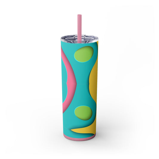 Cotton Candy Skinny Tumbler with Straw, 20oz
