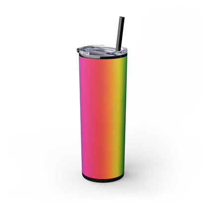 Rainbow Love #2 Skinny Tumbler with Straw, 20oz