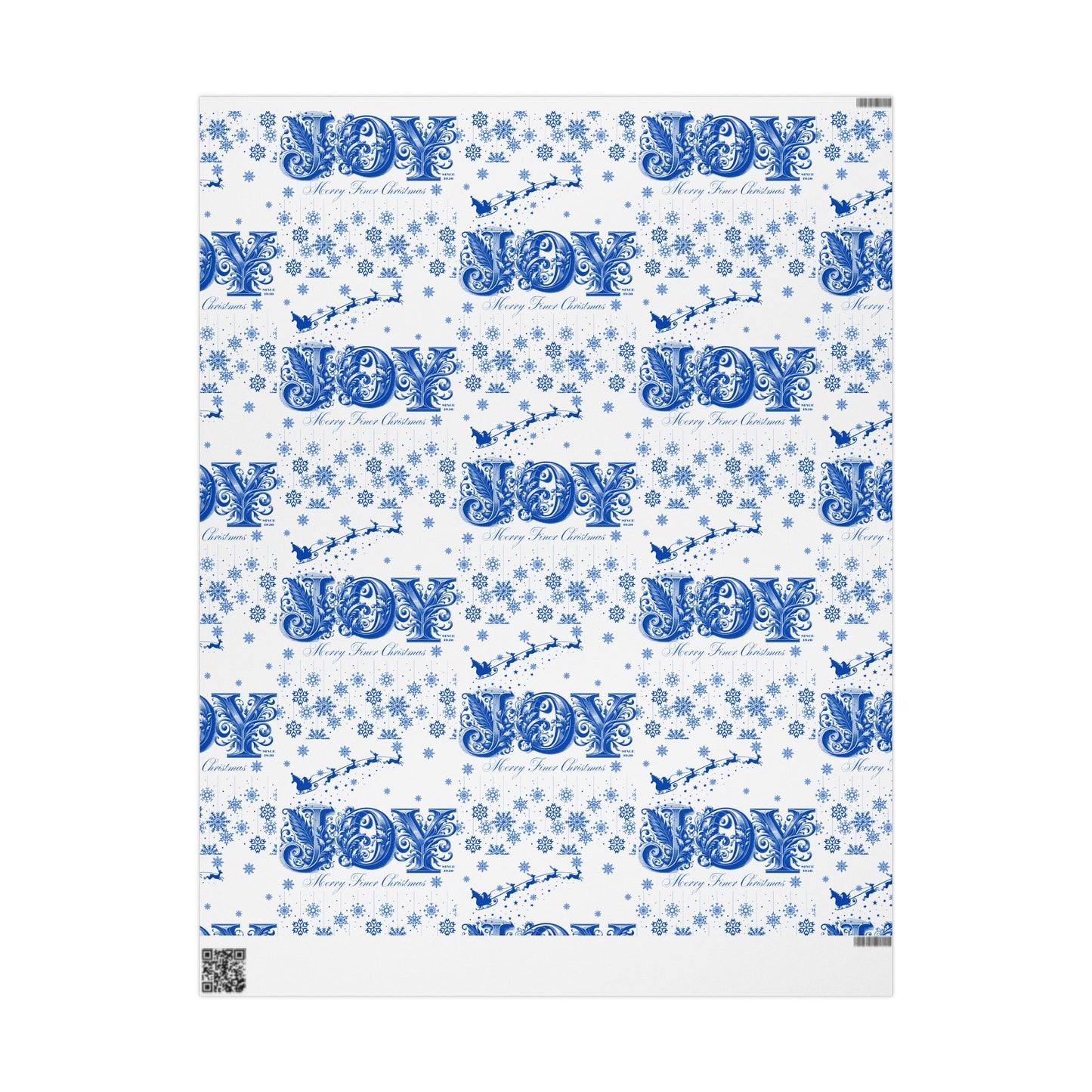 Wrapping Paper, Joy Since 1920 Zeta Inspired Christmas Gift Wrap, Royal Blue and White, Have a Merry Finer Christmas, Holiday