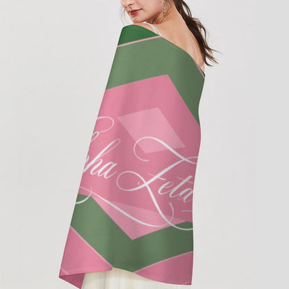 Pink Ribbon Tassel Scarf