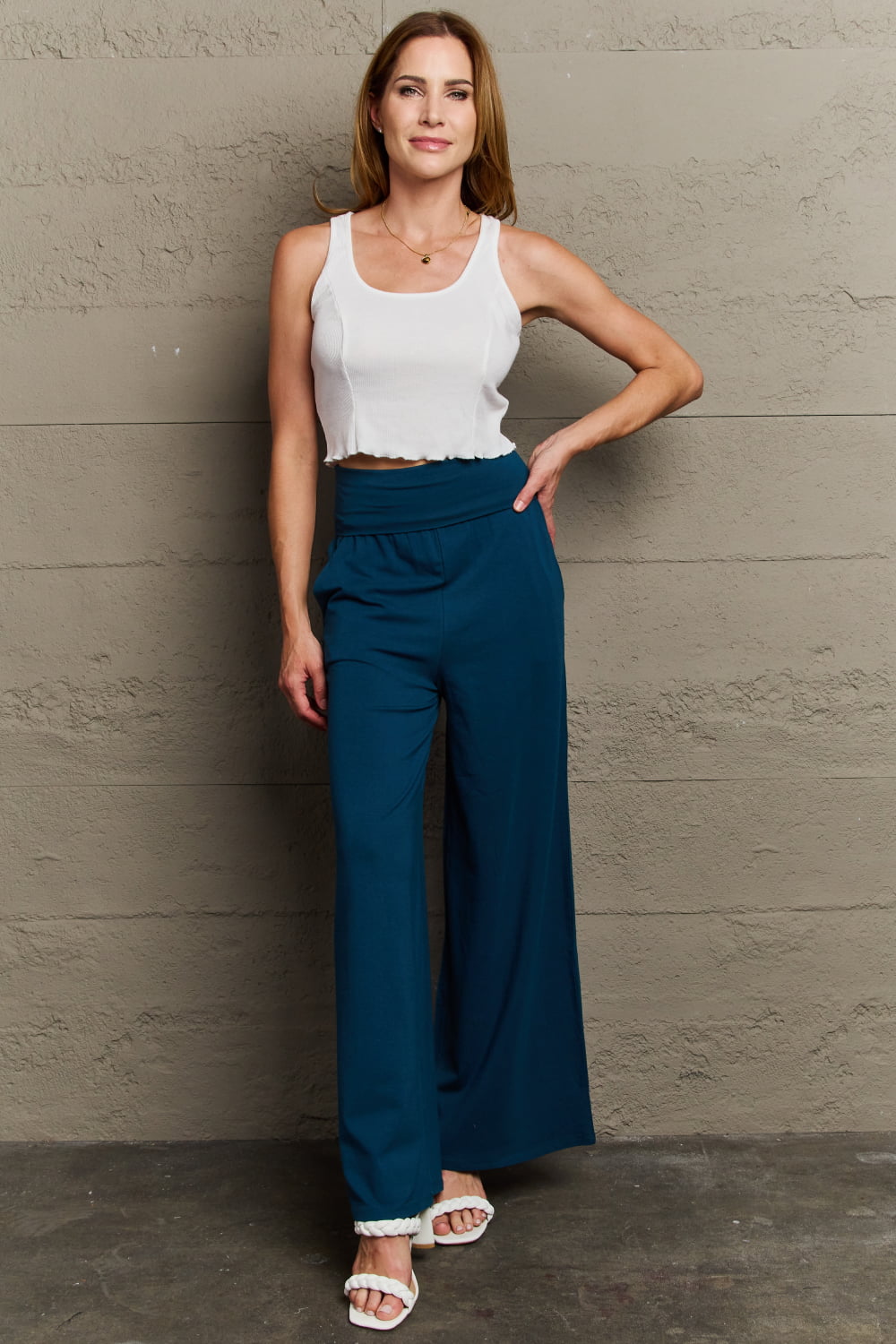 Culture Code My Best Wish Full Size High Waisted Palazzo Pants-VMA Specialties Boutique