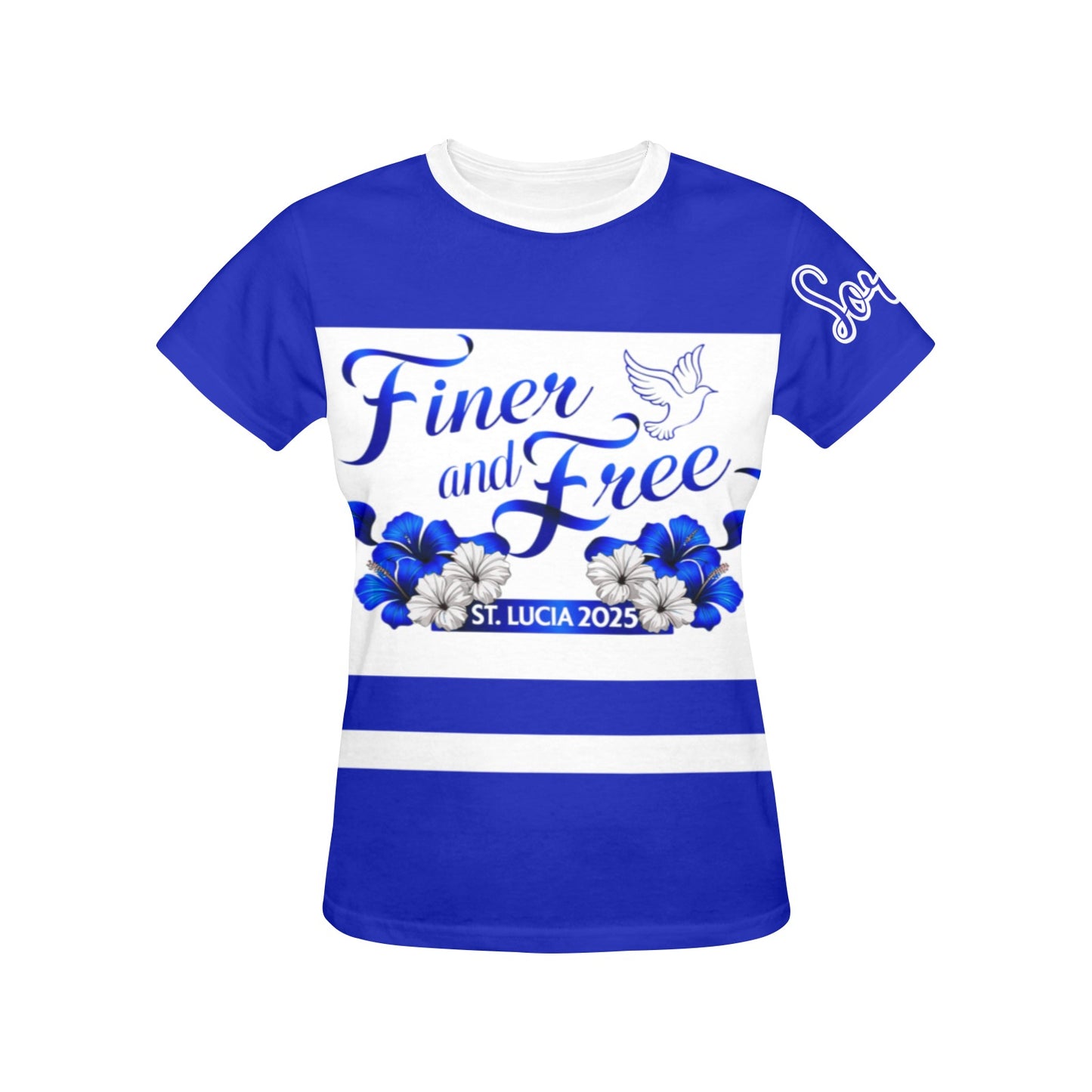 Finer & Free Women's All Over Print Crew Neck T-Shirt (Model T40-2)