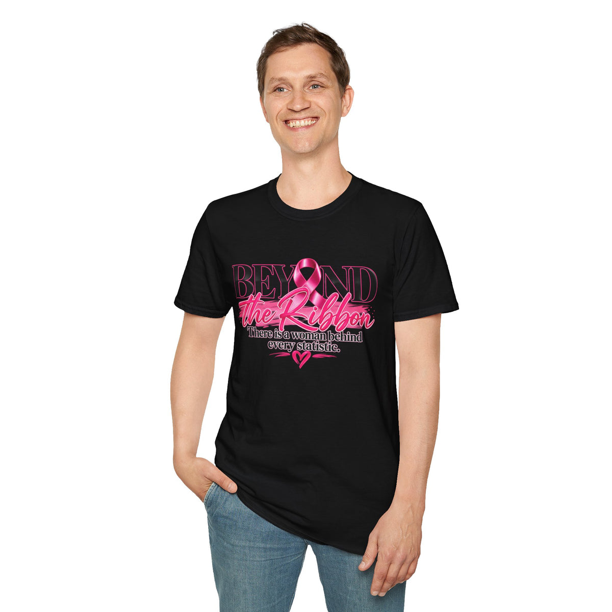 Breast Cancer Awareness T-Shirt — "Beyond the Ribbon" Her Story, Her Strength Design